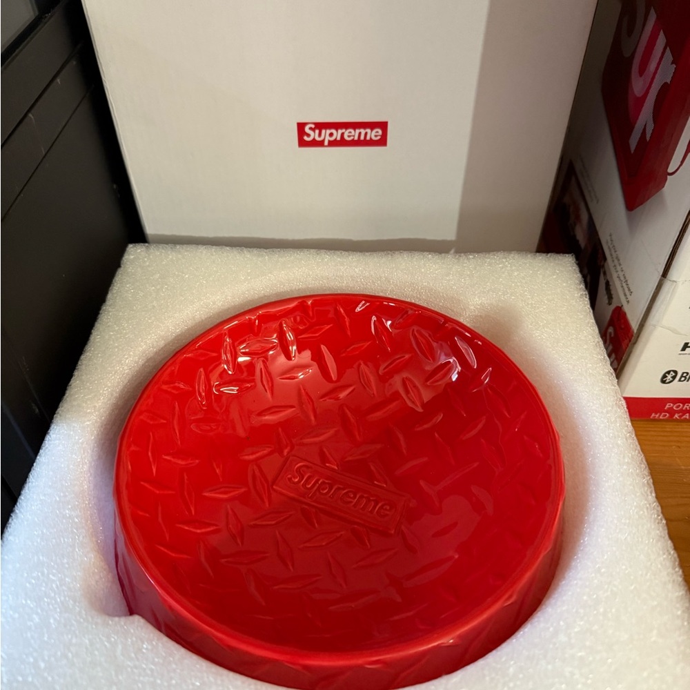 Supreme Bold Red Embossed Bowl